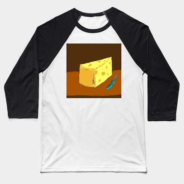 Cheese Wedge Baseball T-Shirt by DancingCreek